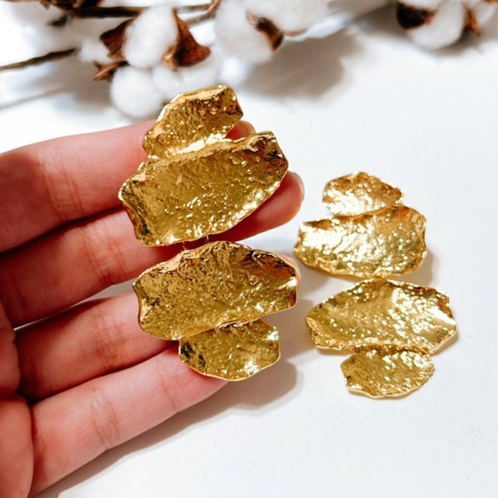 Zara Gold Statement Earrings - Picture 4 of 7